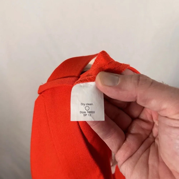 J. Crew Pants Women's 4 Red Stretch Minnie Side Zip Hook Eye Cotton Dry Clean - Picture 10 of 11